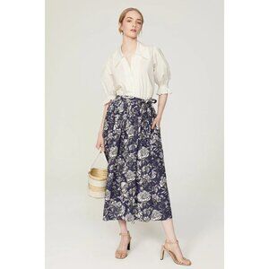 Adam Lippes Collective White Oversized Collar Short Sleeve Top Women's Size 0